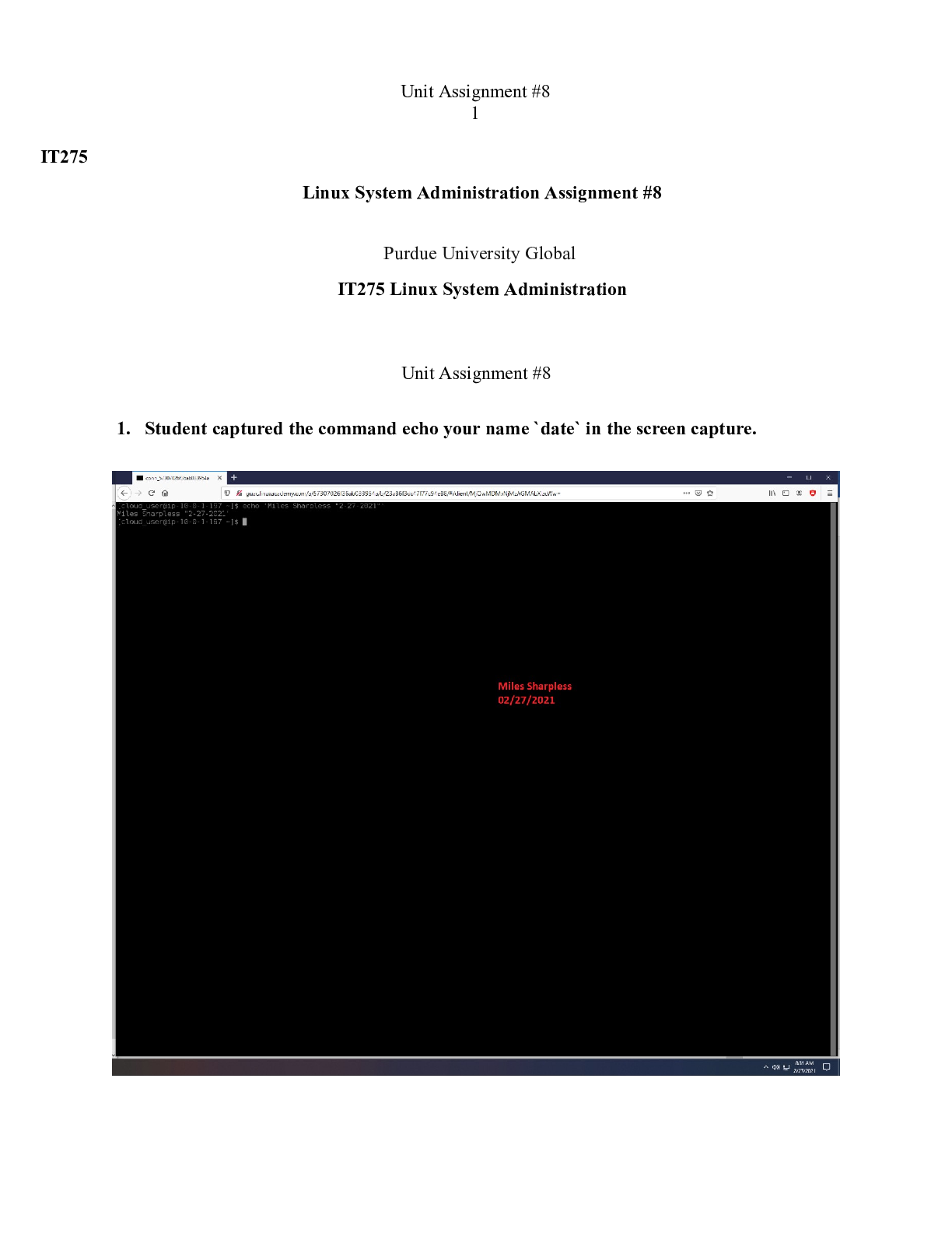 Preview image for IT275 Unit 8.docx(1)  Unit Assignment #8